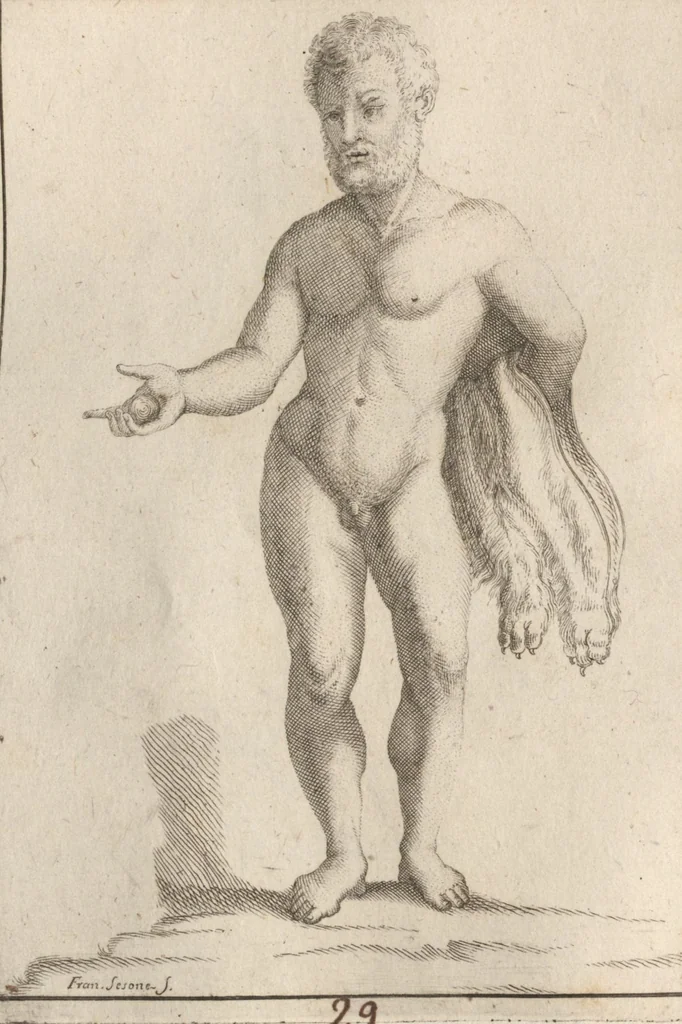 An illustration from Disegni intagliati in rame di pitture antiche ritrovate nelle scavazioni di Resina, 1746, leaf 41