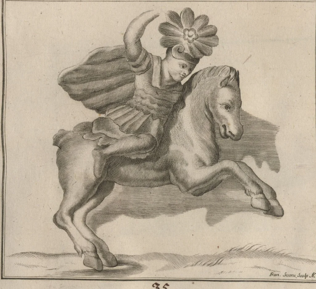 An illustration from Disegni intagliati in rame di pitture antiche ritrovate nelle scavazioni di Resina, 1746, leaf 47