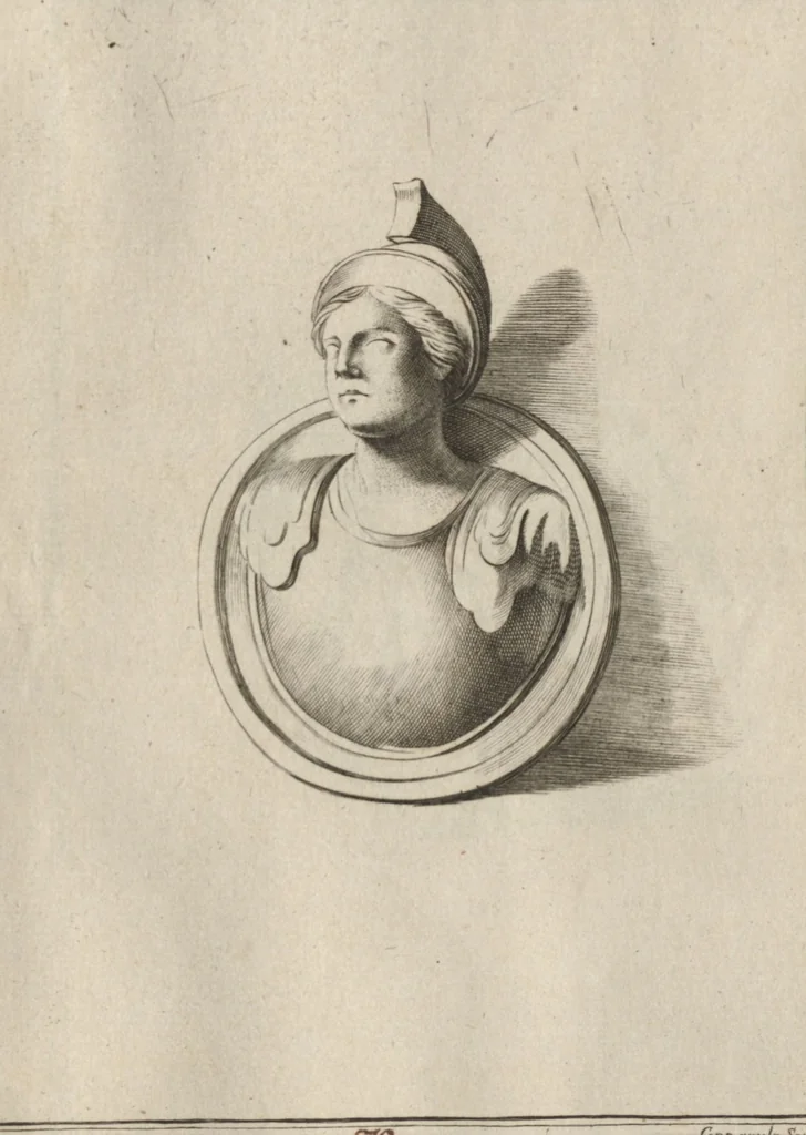An illustration from Disegni intagliati in rame di pitture antiche ritrovate nelle scavazioni di Resina, 1746, leaf 84