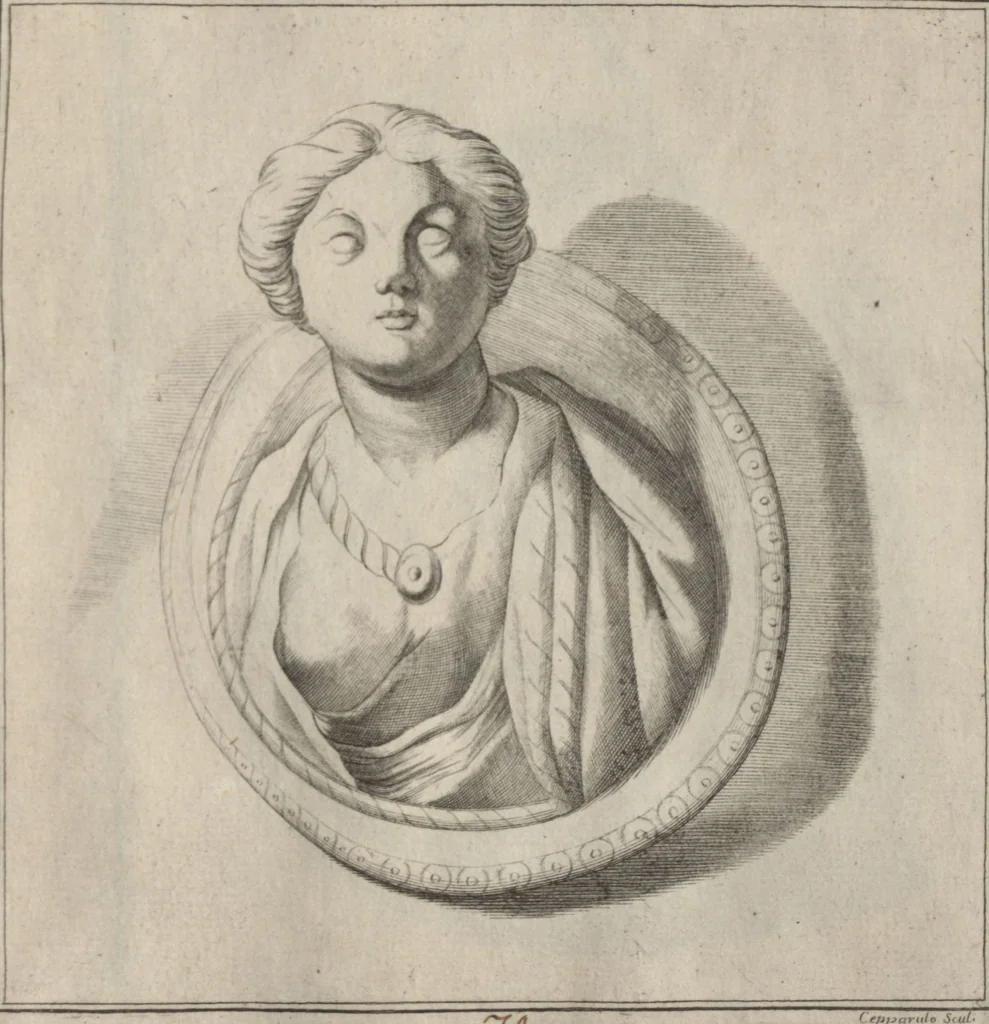 An illustration from Disegni intagliati in rame di pitture antiche ritrovate nelle scavazioni di Resina, 1746, leaf 86