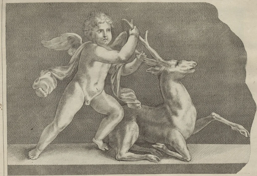 An illustration from Disegni intagliati in rame di pitture antiche ritrovate nelle scavazioni di Resina, 1746, leaf 97
