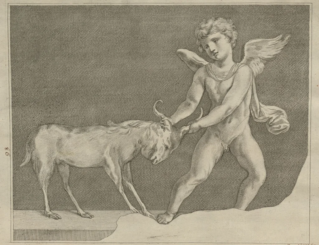 An illustration from Disegni intagliati in rame di pitture antiche ritrovate nelle scavazioni di Resina, 1746, leaf 98