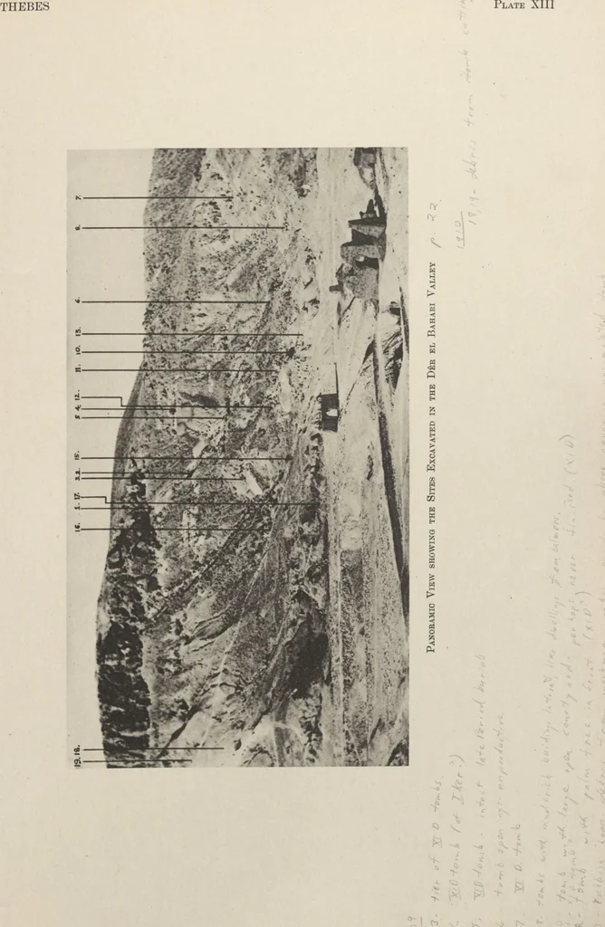 An illustration from Five years' explorations at Thebes : a record of work done 1907-1911 / by the Earl of Carnarvon and Howard Carter, with chapters by F. Ll. Griffith, George Legrain, George Möller, Percy E. Newberry and Wilhelm Spiegelberg ; with seventy-nine plates and frontispiece, 1912, leaf 139