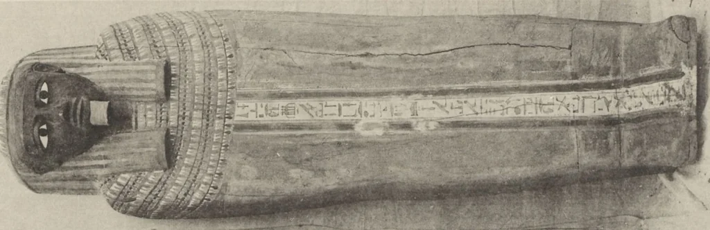 An illustration from Five years' explorations at Thebes : a record of work done 1907-1911 / by the Earl of Carnarvon and Howard Carter, with chapters by F. Ll. Griffith, George Legrain, George Möller, Percy E. Newberry and Wilhelm Spiegelberg ; with seventy-nine plates and frontispiece, 1912, leaf 145
