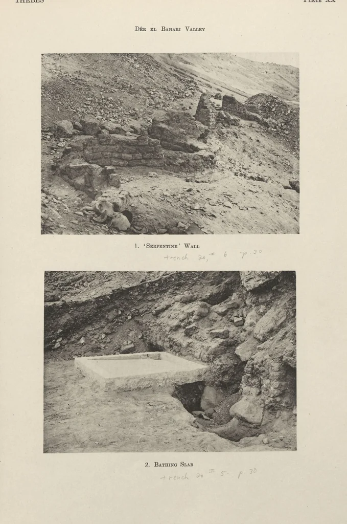 An illustration from Five years' explorations at Thebes : a record of work done 1907-1911 / by the Earl of Carnarvon and Howard Carter, with chapters by F. Ll. Griffith, George Legrain, George Möller, Percy E. Newberry and Wilhelm Spiegelberg ; with seventy-nine plates and frontispiece, 1912, leaf 153