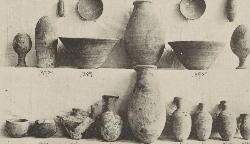 An illustration from Five years' explorations at Thebes : a record of work done 1907-1911 / by the Earl of Carnarvon and Howard Carter, with chapters by F. Ll. Griffith, George Legrain, George Möller, Percy E. Newberry and Wilhelm Spiegelberg ; with seventy-nine plates and frontispiece, 1912, leaf 165