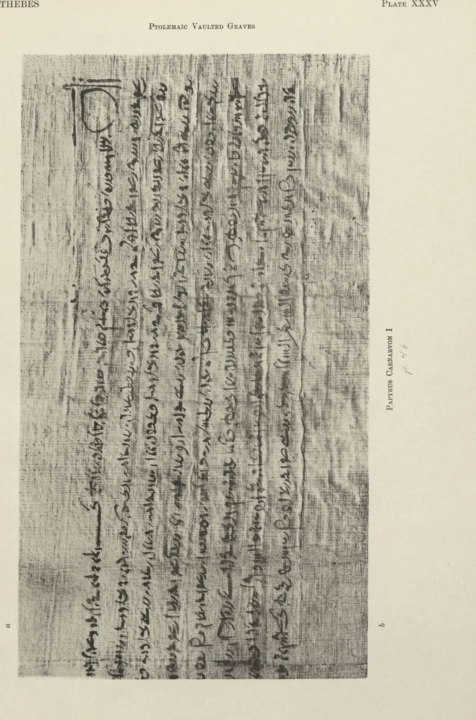 An illustration from Five years' explorations at Thebes : a record of work done 1907-1911 / by the Earl of Carnarvon and Howard Carter, with chapters by F. Ll. Griffith, George Legrain, George Möller, Percy E. Newberry and Wilhelm Spiegelberg ; with seventy-nine plates and frontispiece, 1912, leaf 184