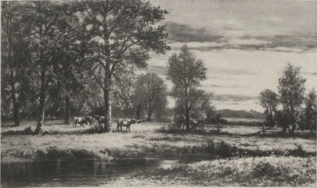 An illustration from Poetic thoughts, with pictures : paintings by members of the Artists' Fund Society of Philadelphia, 1886, leaf 32