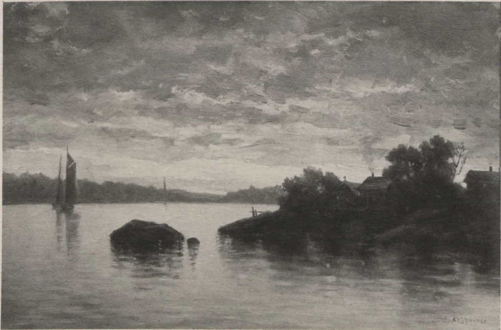 An illustration from Poetic thoughts, with pictures : paintings by members of the Artists' Fund Society of Philadelphia, 1886, leaf 47