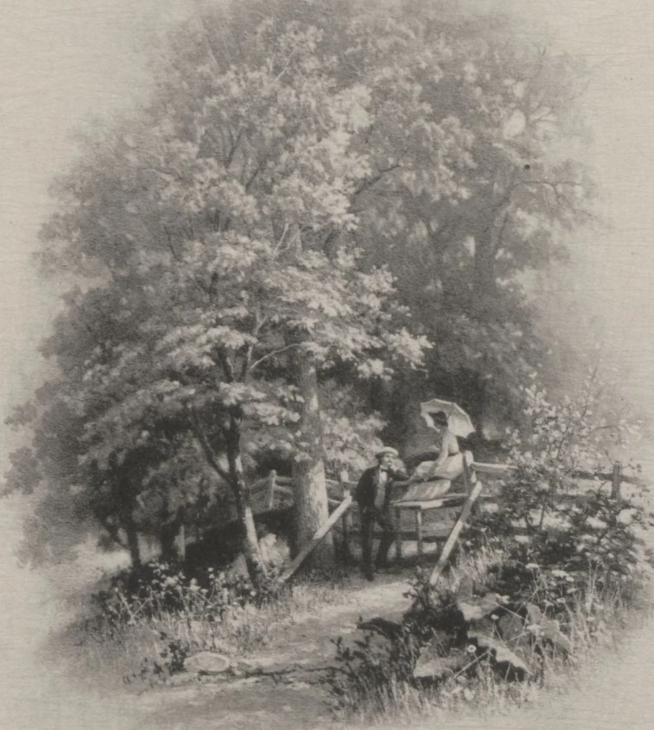 An illustration from Poetic thoughts, with pictures : paintings by members of the Artists' Fund Society of Philadelphia, 1886, leaf 50