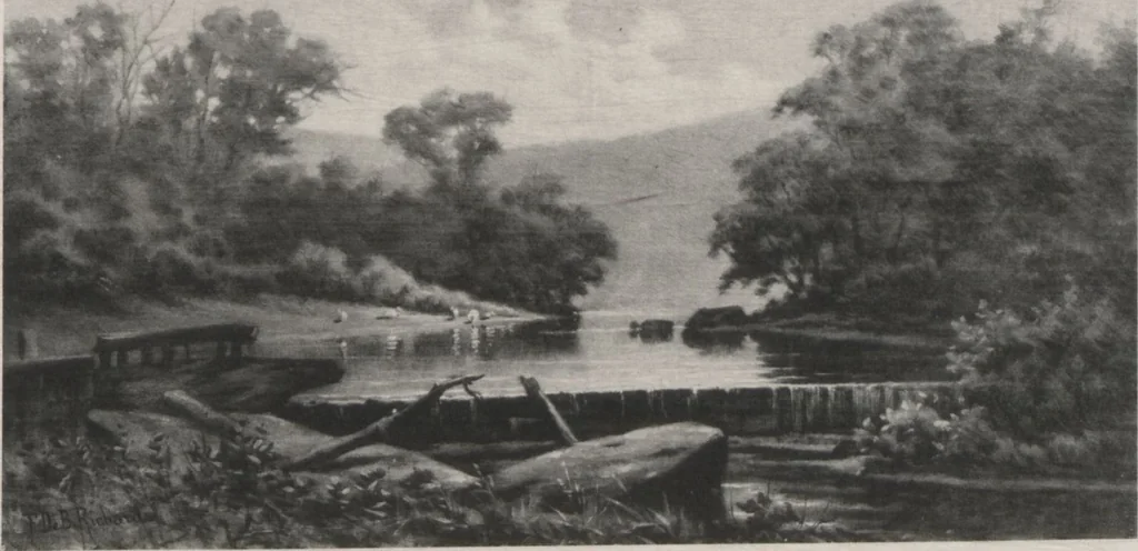 An illustration from Poetic thoughts, with pictures : paintings by members of the Artists' Fund Society of Philadelphia, 1886, leaf 59