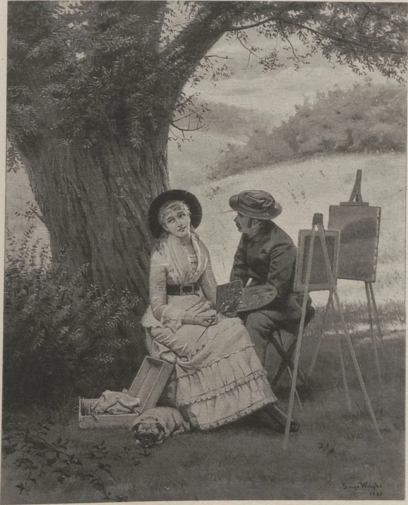 An illustration from Poetic thoughts, with pictures : paintings by members of the Artists' Fund Society of Philadelphia, 1886, leaf 65