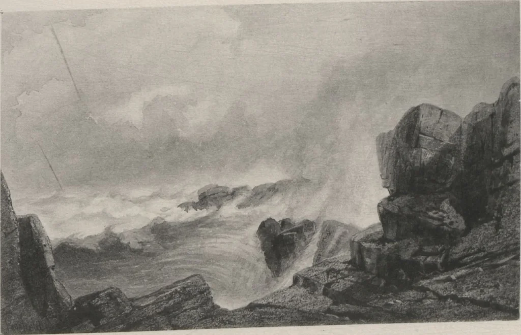 An illustration from Poetic thoughts, with pictures : paintings by members of the Artists' Fund Society of Philadelphia, 1886, leaf 71