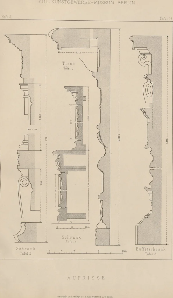 An illustration from Italienische Moebel XVI. Jahrhundert / Text von J. Lessing, 1893, leaf 35