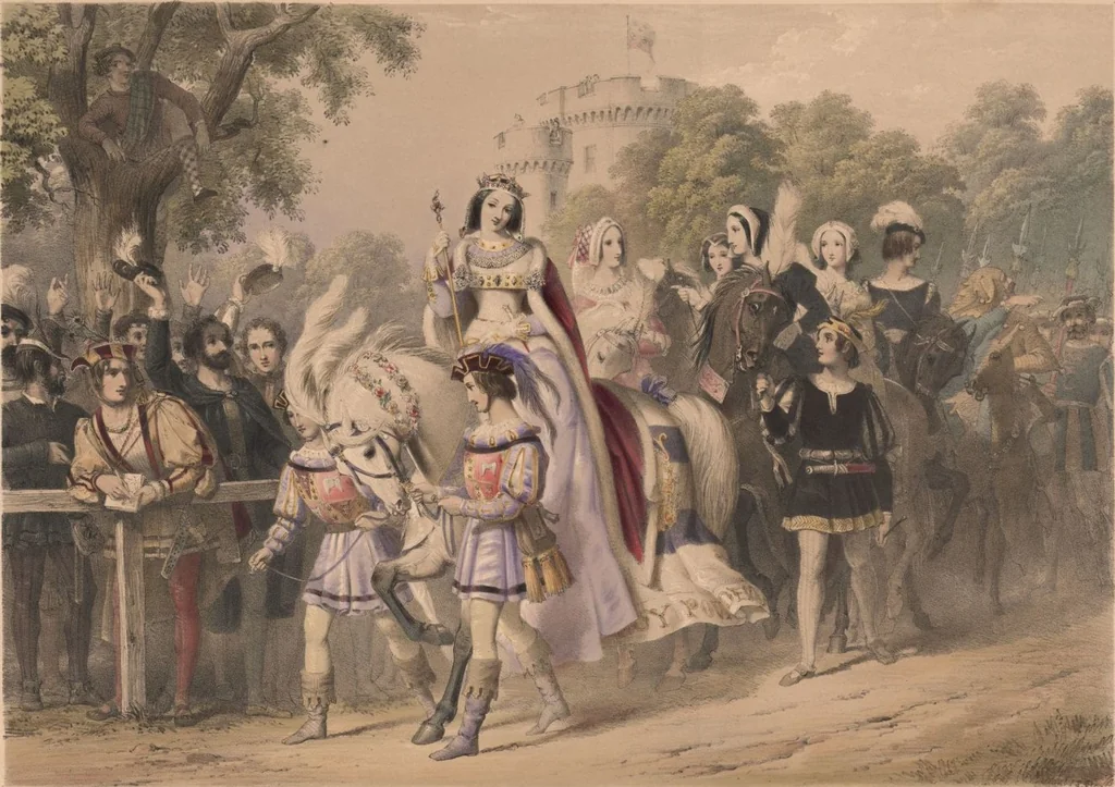 An illustration from The Eglinton tournament : dedicated to the Earl of Eglinton / Edward Corbould, 1840, leaf 10