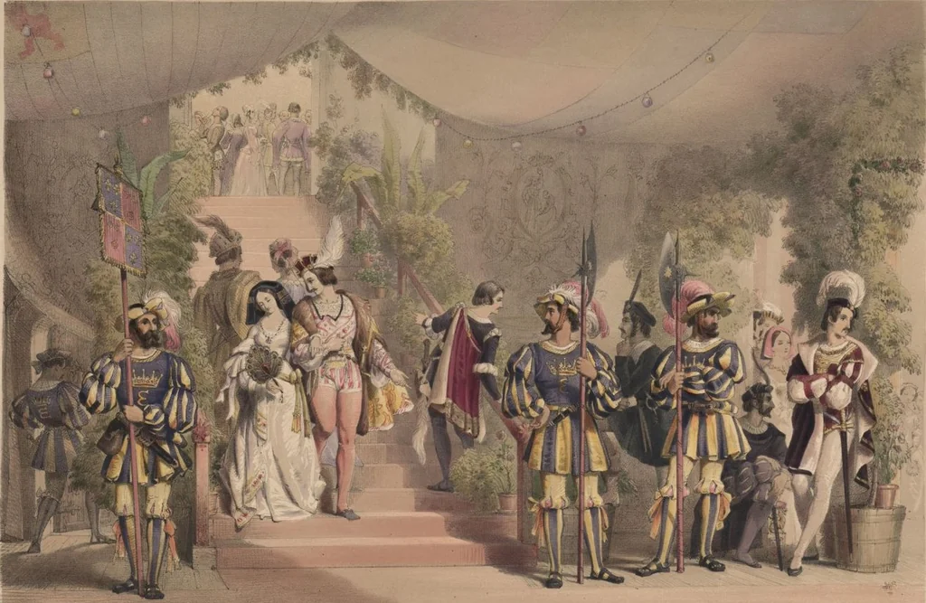 An illustration from The Eglinton tournament : dedicated to the Earl of Eglinton / Edward Corbould, 1840, leaf 14