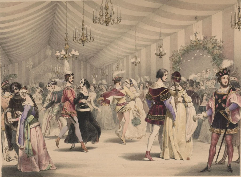 An illustration from The Eglinton tournament : dedicated to the Earl of Eglinton / Edward Corbould, 1840, leaf 15