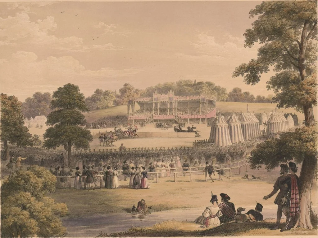 An illustration from The Eglinton tournament : dedicated to the Earl of Eglinton / Edward Corbould, 1840, leaf 8