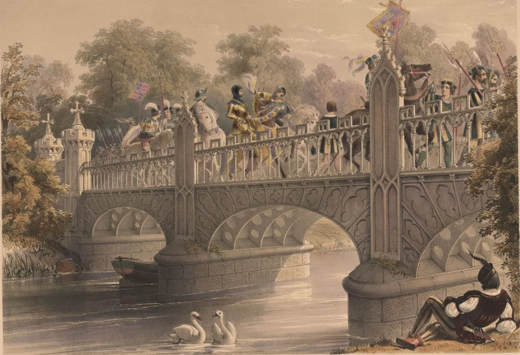 An illustration from The Eglinton tournament : dedicated to the Earl of Eglinton / Edward Corbould, 1840, leaf 9
