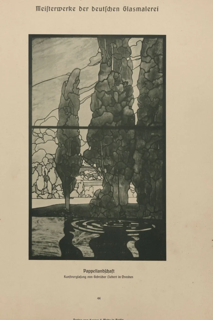 An illustration from Meisterwerke der deutschen Glasmalerei / hrsg. vom Badischen Kunstgewerbe-Verein aus Anlass der im Jahre 1901 stattgefundenen Glasmalerei-ausstellung zu Karlsruhe i. B. 100 Tafeln in Lichtdruck nebst einem Begleitwort von F. S. Meyer, 1903, leaf 101