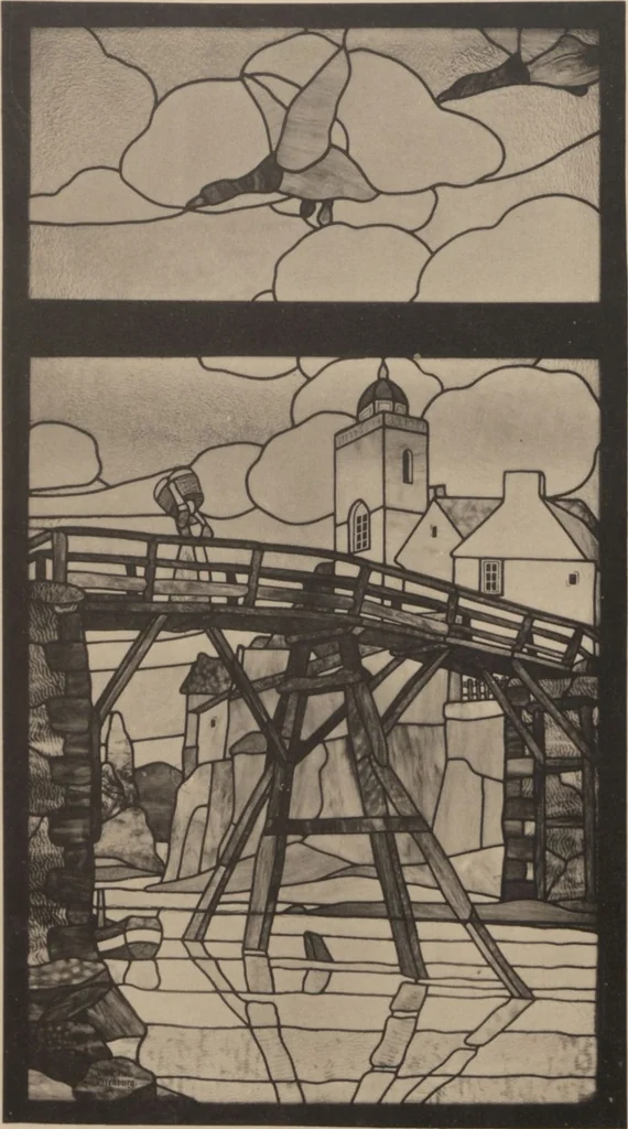 An illustration from Meisterwerke der deutschen Glasmalerei / hrsg. vom Badischen Kunstgewerbe-Verein aus Anlass der im Jahre 1901 stattgefundenen Glasmalerei-ausstellung zu Karlsruhe i. B. 100 Tafeln in Lichtdruck nebst einem Begleitwort von F. S. Meyer, 1903, leaf 115