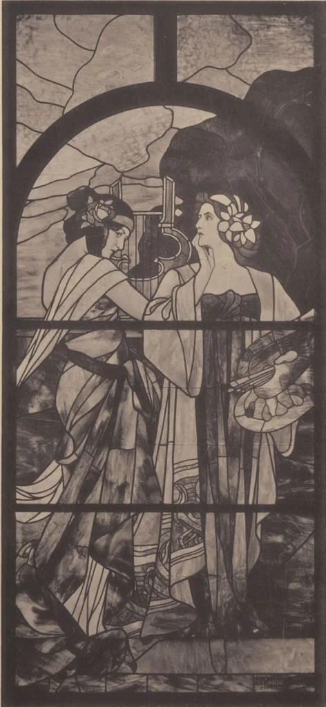 An illustration from Meisterwerke der deutschen Glasmalerei / hrsg. vom Badischen Kunstgewerbe-Verein aus Anlass der im Jahre 1901 stattgefundenen Glasmalerei-ausstellung zu Karlsruhe i. B. 100 Tafeln in Lichtdruck nebst einem Begleitwort von F. S. Meyer, 1903, leaf 117
