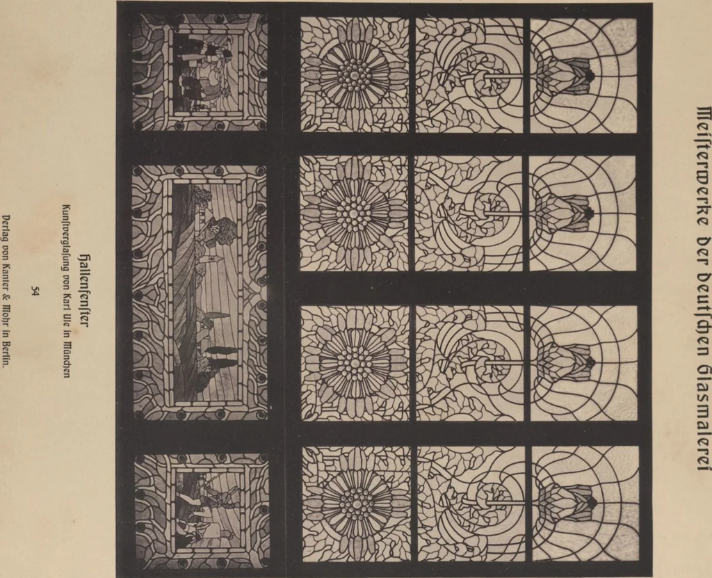 An illustration from Meisterwerke der deutschen Glasmalerei / hrsg. vom Badischen Kunstgewerbe-Verein aus Anlass der im Jahre 1901 stattgefundenen Glasmalerei-ausstellung zu Karlsruhe i. B. 100 Tafeln in Lichtdruck nebst einem Begleitwort von F. S. Meyer, 1903, leaf 119
