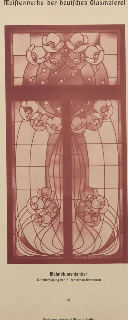 An illustration from Meisterwerke der deutschen Glasmalerei / hrsg. vom Badischen Kunstgewerbe-Verein aus Anlass der im Jahre 1901 stattgefundenen Glasmalerei-ausstellung zu Karlsruhe i. B. 100 Tafeln in Lichtdruck nebst einem Begleitwort von F. S. Meyer, 1903, leaf 125