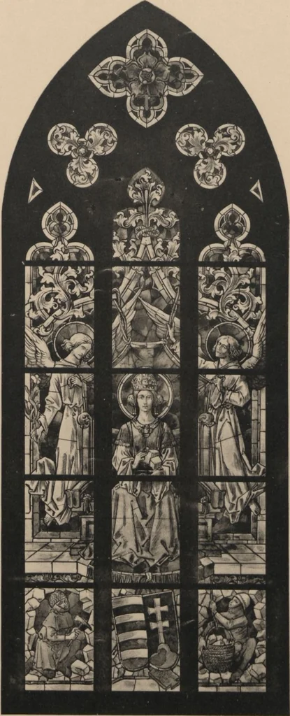 An illustration from Meisterwerke der deutschen Glasmalerei / hrsg. vom Badischen Kunstgewerbe-Verein aus Anlass der im Jahre 1901 stattgefundenen Glasmalerei-ausstellung zu Karlsruhe i. B. 100 Tafeln in Lichtdruck nebst einem Begleitwort von F. S. Meyer, 1903, leaf 143