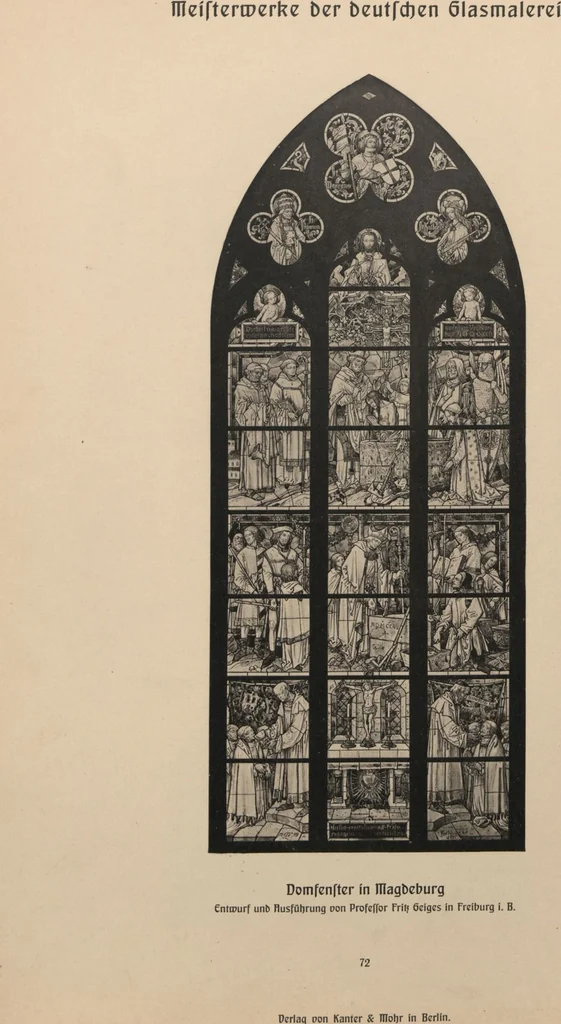 An illustration from Meisterwerke der deutschen Glasmalerei / hrsg. vom Badischen Kunstgewerbe-Verein aus Anlass der im Jahre 1901 stattgefundenen Glasmalerei-ausstellung zu Karlsruhe i. B. 100 Tafeln in Lichtdruck nebst einem Begleitwort von F. S. Meyer, 1903, leaf 153