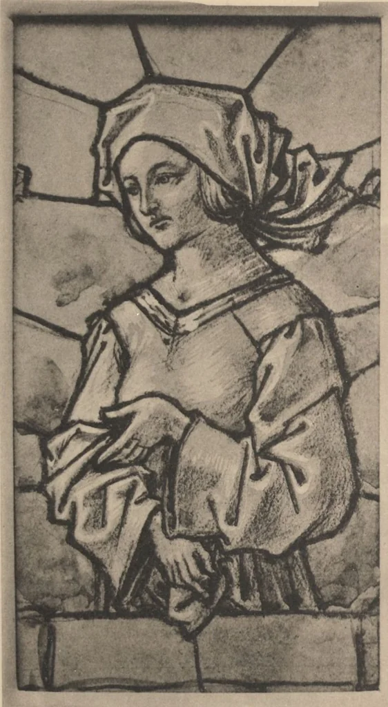 An illustration from Meisterwerke der deutschen Glasmalerei / hrsg. vom Badischen Kunstgewerbe-Verein aus Anlass der im Jahre 1901 stattgefundenen Glasmalerei-ausstellung zu Karlsruhe i. B. 100 Tafeln in Lichtdruck nebst einem Begleitwort von F. S. Meyer, 1903, leaf 155