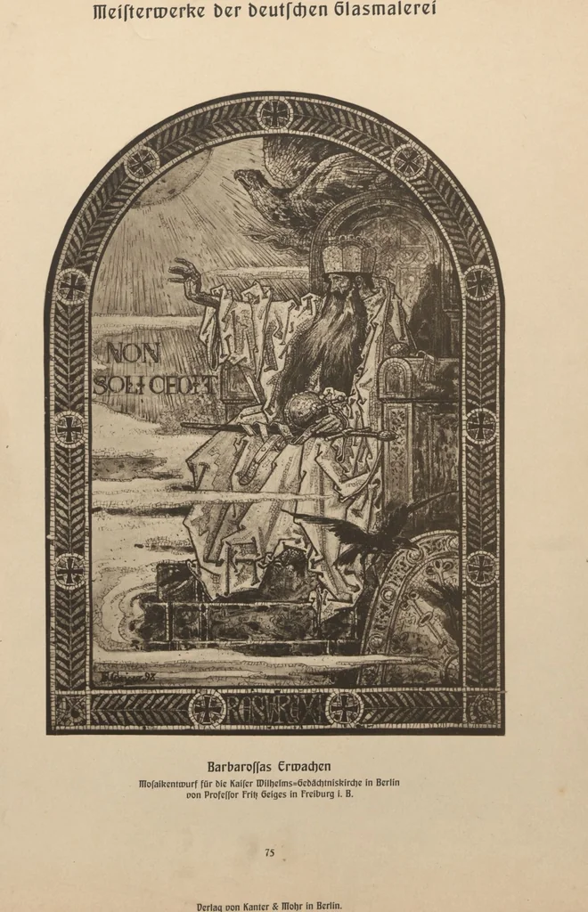 An illustration from Meisterwerke der deutschen Glasmalerei / hrsg. vom Badischen Kunstgewerbe-Verein aus Anlass der im Jahre 1901 stattgefundenen Glasmalerei-ausstellung zu Karlsruhe i. B. 100 Tafeln in Lichtdruck nebst einem Begleitwort von F. S. Meyer, 1903, leaf 159