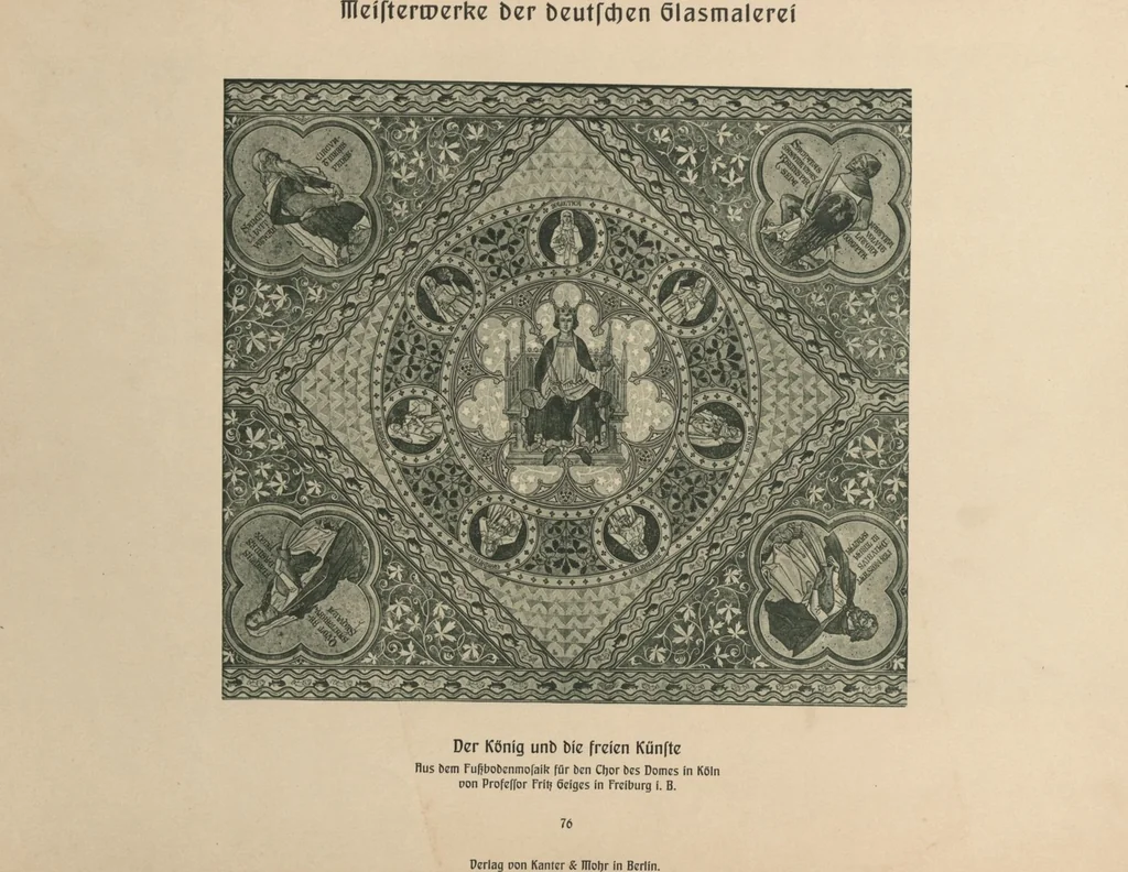 An illustration from Meisterwerke der deutschen Glasmalerei / hrsg. vom Badischen Kunstgewerbe-Verein aus Anlass der im Jahre 1901 stattgefundenen Glasmalerei-ausstellung zu Karlsruhe i. B. 100 Tafeln in Lichtdruck nebst einem Begleitwort von F. S. Meyer, 1903, leaf 161