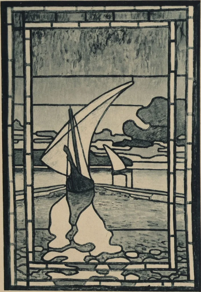 An illustration from Meisterwerke der deutschen Glasmalerei / hrsg. vom Badischen Kunstgewerbe-Verein aus Anlass der im Jahre 1901 stattgefundenen Glasmalerei-ausstellung zu Karlsruhe i. B. 100 Tafeln in Lichtdruck nebst einem Begleitwort von F. S. Meyer, 1903, leaf 173