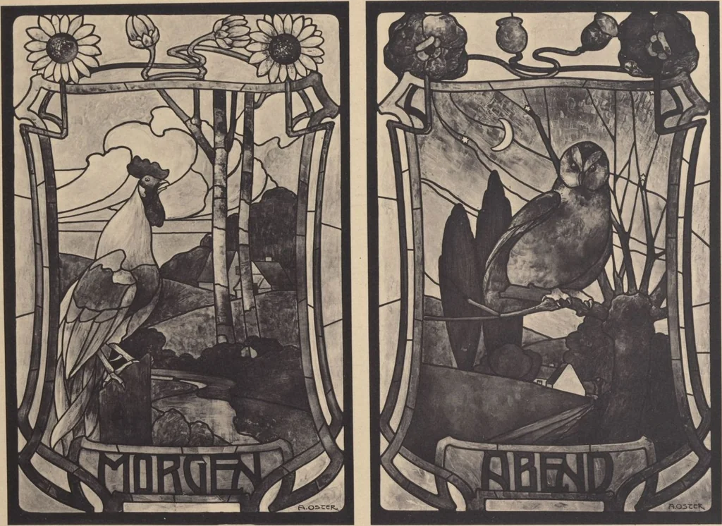 An illustration from Meisterwerke der deutschen Glasmalerei / hrsg. vom Badischen Kunstgewerbe-Verein aus Anlass der im Jahre 1901 stattgefundenen Glasmalerei-ausstellung zu Karlsruhe i. B. 100 Tafeln in Lichtdruck nebst einem Begleitwort von F. S. Meyer, 1903, leaf 175