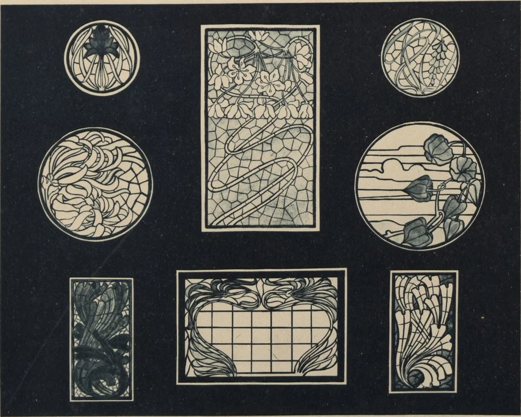 An illustration from Meisterwerke der deutschen Glasmalerei / hrsg. vom Badischen Kunstgewerbe-Verein aus Anlass der im Jahre 1901 stattgefundenen Glasmalerei-ausstellung zu Karlsruhe i. B. 100 Tafeln in Lichtdruck nebst einem Begleitwort von F. S. Meyer, 1903, leaf 179