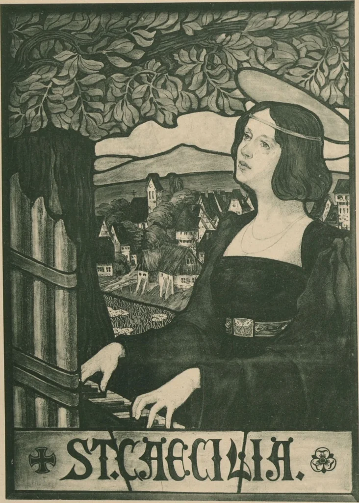An illustration from Meisterwerke der deutschen Glasmalerei / hrsg. vom Badischen Kunstgewerbe-Verein aus Anlass der im Jahre 1901 stattgefundenen Glasmalerei-ausstellung zu Karlsruhe i. B. 100 Tafeln in Lichtdruck nebst einem Begleitwort von F. S. Meyer, 1903, leaf 185