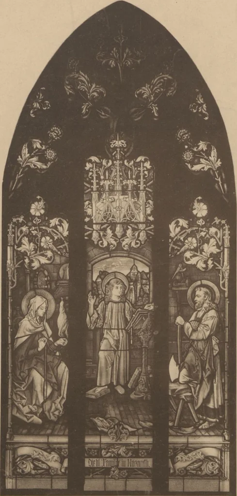 An illustration from Meisterwerke der deutschen Glasmalerei / hrsg. vom Badischen Kunstgewerbe-Verein aus Anlass der im Jahre 1901 stattgefundenen Glasmalerei-ausstellung zu Karlsruhe i. B. 100 Tafeln in Lichtdruck nebst einem Begleitwort von F. S. Meyer, 1903, leaf 19