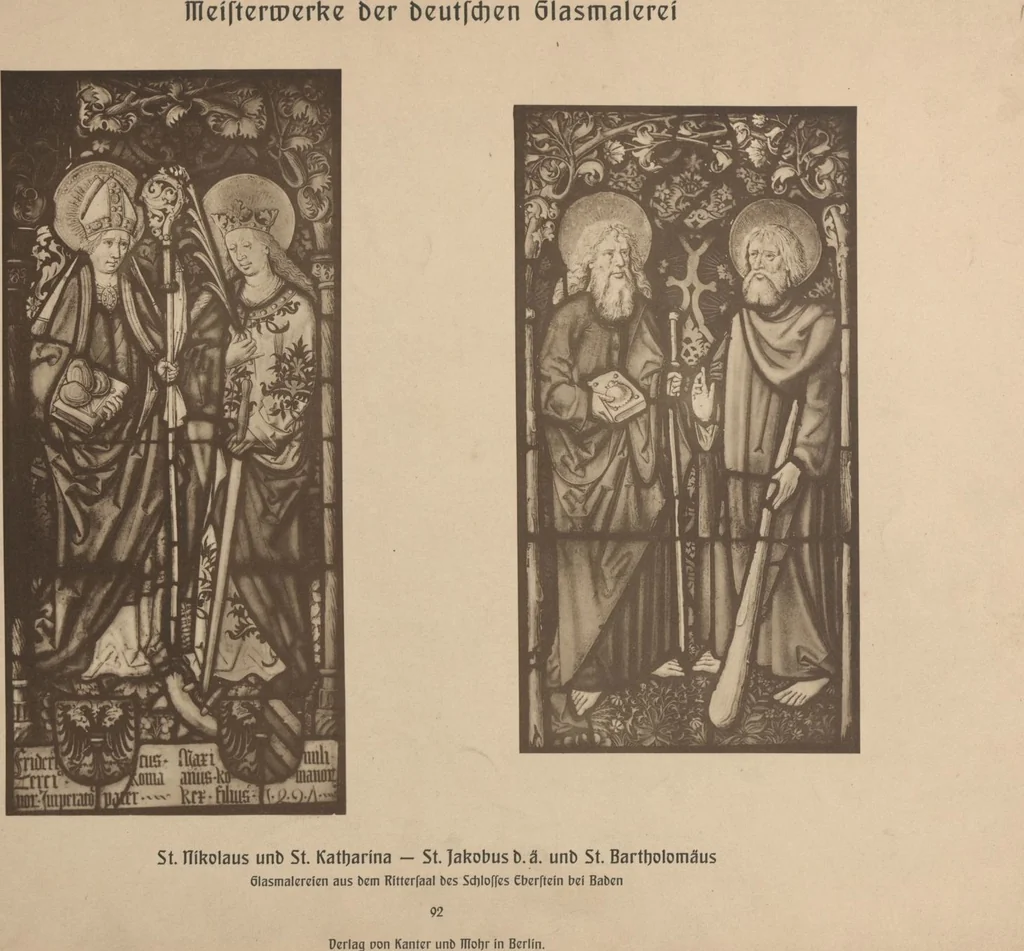 An illustration from Meisterwerke der deutschen Glasmalerei / hrsg. vom Badischen Kunstgewerbe-Verein aus Anlass der im Jahre 1901 stattgefundenen Glasmalerei-ausstellung zu Karlsruhe i. B. 100 Tafeln in Lichtdruck nebst einem Begleitwort von F. S. Meyer, 1903, leaf 191