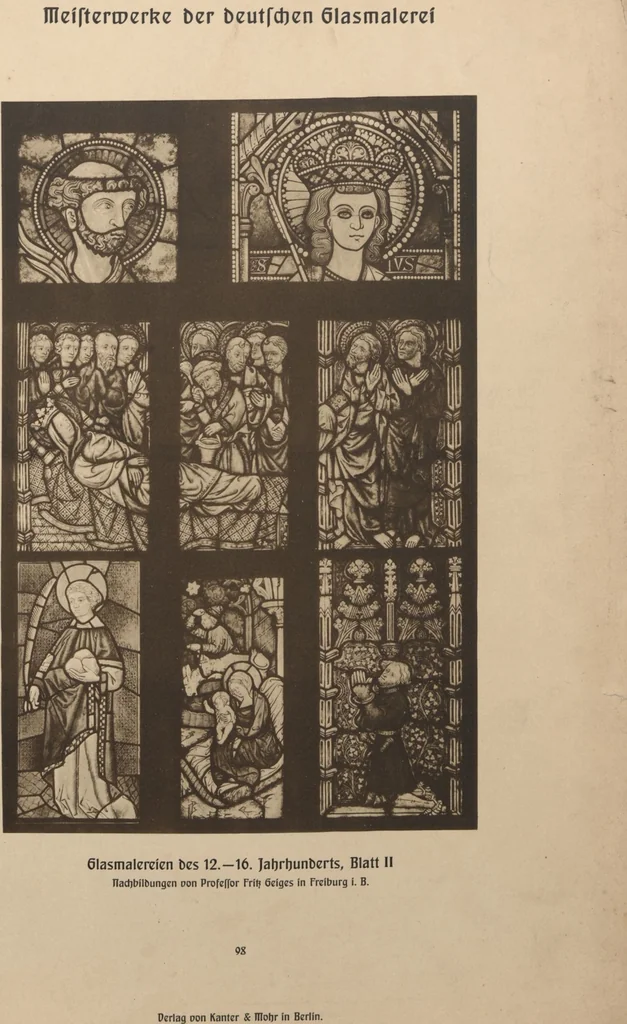 An illustration from Meisterwerke der deutschen Glasmalerei / hrsg. vom Badischen Kunstgewerbe-Verein aus Anlass der im Jahre 1901 stattgefundenen Glasmalerei-ausstellung zu Karlsruhe i. B. 100 Tafeln in Lichtdruck nebst einem Begleitwort von F. S. Meyer, 1903, leaf 203