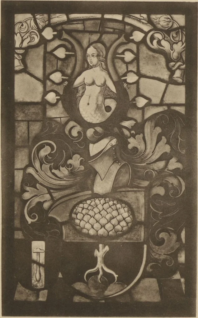 An illustration from Meisterwerke der deutschen Glasmalerei / hrsg. vom Badischen Kunstgewerbe-Verein aus Anlass der im Jahre 1901 stattgefundenen Glasmalerei-ausstellung zu Karlsruhe i. B. 100 Tafeln in Lichtdruck nebst einem Begleitwort von F. S. Meyer, 1903, leaf 21