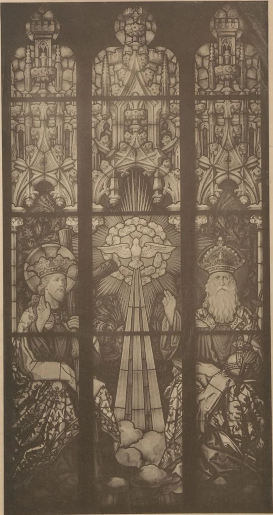 An illustration from Meisterwerke der deutschen Glasmalerei / hrsg. vom Badischen Kunstgewerbe-Verein aus Anlass der im Jahre 1901 stattgefundenen Glasmalerei-ausstellung zu Karlsruhe i. B. 100 Tafeln in Lichtdruck nebst einem Begleitwort von F. S. Meyer, 1903, leaf 25