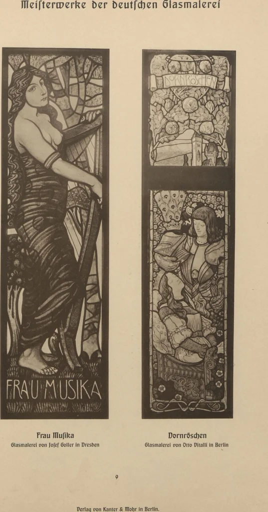 An illustration from Meisterwerke der deutschen Glasmalerei / hrsg. vom Badischen Kunstgewerbe-Verein aus Anlass der im Jahre 1901 stattgefundenen Glasmalerei-ausstellung zu Karlsruhe i. B. 100 Tafeln in Lichtdruck nebst einem Begleitwort von F. S. Meyer, 1903, leaf 31