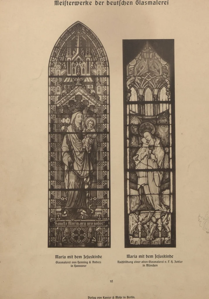 An illustration from Meisterwerke der deutschen Glasmalerei / hrsg. vom Badischen Kunstgewerbe-Verein aus Anlass der im Jahre 1901 stattgefundenen Glasmalerei-ausstellung zu Karlsruhe i. B. 100 Tafeln in Lichtdruck nebst einem Begleitwort von F. S. Meyer, 1903, leaf 33