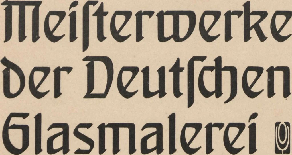 An illustration from Meisterwerke der deutschen Glasmalerei / hrsg. vom Badischen Kunstgewerbe-Verein aus Anlass der im Jahre 1901 stattgefundenen Glasmalerei-ausstellung zu Karlsruhe i. B. 100 Tafeln in Lichtdruck nebst einem Begleitwort von F. S. Meyer, 1903, leaf 5