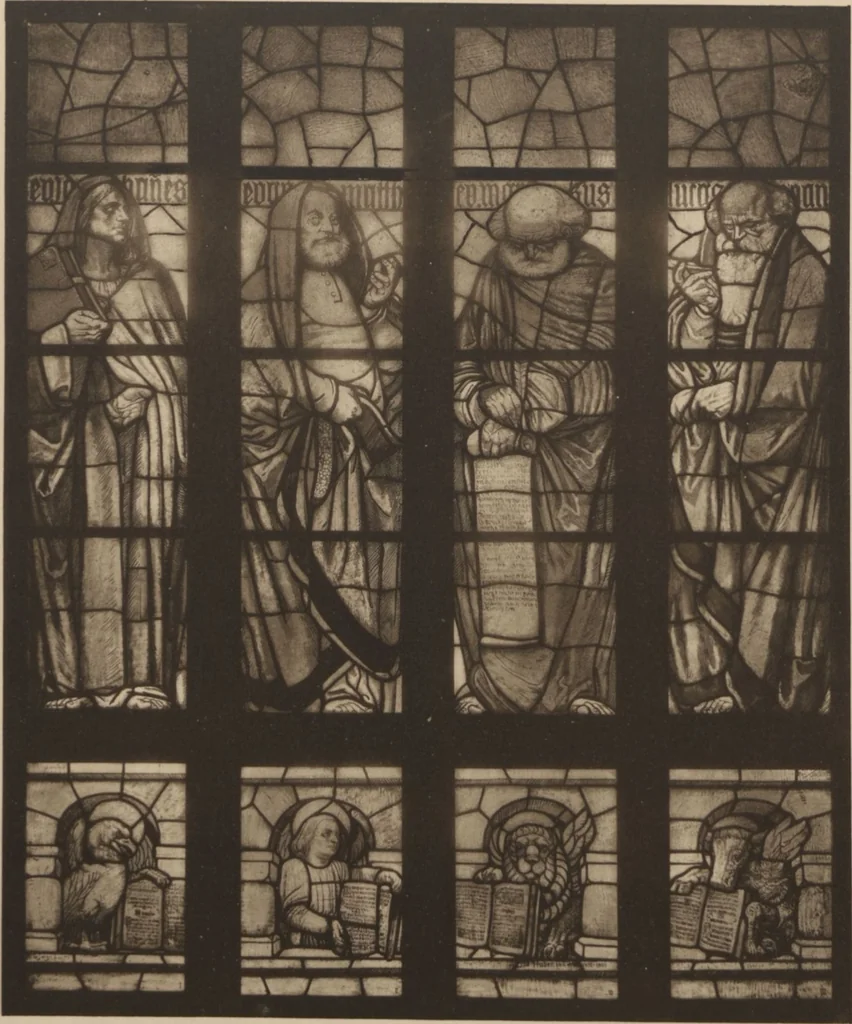 An illustration from Meisterwerke der deutschen Glasmalerei / hrsg. vom Badischen Kunstgewerbe-Verein aus Anlass der im Jahre 1901 stattgefundenen Glasmalerei-ausstellung zu Karlsruhe i. B. 100 Tafeln in Lichtdruck nebst einem Begleitwort von F. S. Meyer, 1903, leaf 65