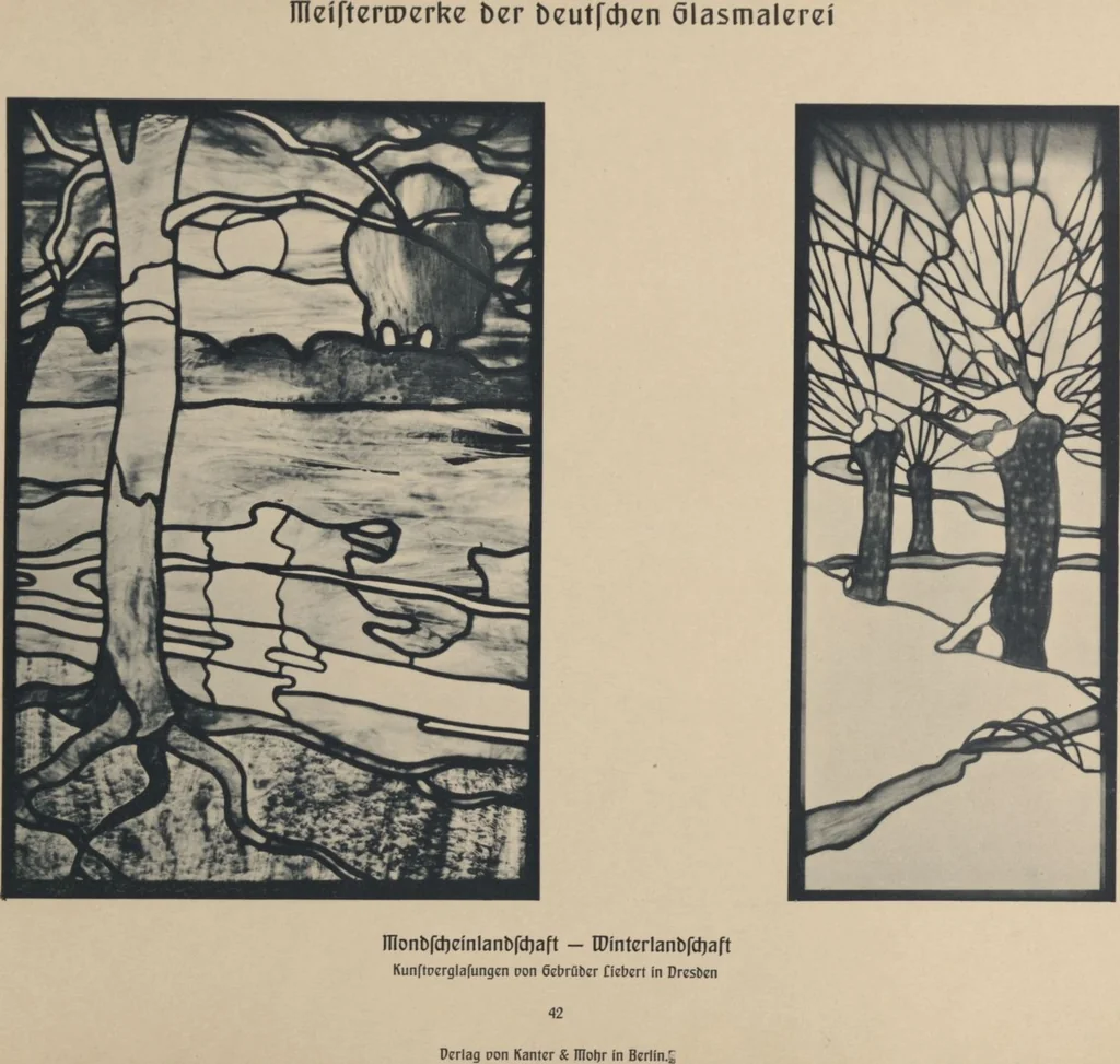 An illustration from Meisterwerke der deutschen Glasmalerei / hrsg. vom Badischen Kunstgewerbe-Verein aus Anlass der im Jahre 1901 stattgefundenen Glasmalerei-ausstellung zu Karlsruhe i. B. 100 Tafeln in Lichtdruck nebst einem Begleitwort von F. S. Meyer, 1903, leaf 97