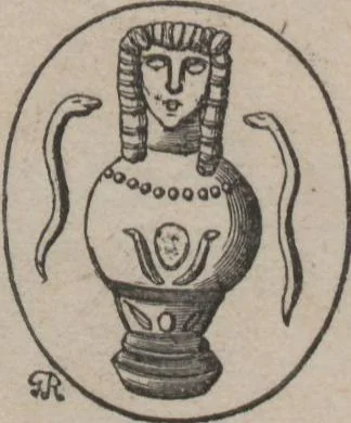 An illustration from Catalogue of the engraved gems collected between the years 1845 and 1877 by C.W. King : manuscript, 1877, leaf 128