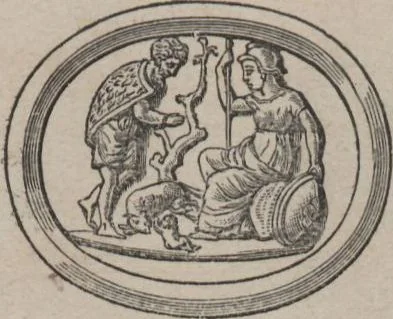 An illustration from Catalogue of the engraved gems collected between the years 1845 and 1877 by C.W. King : manuscript, 1877, leaf 284
