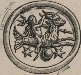 An illustration from Catalogue of the engraved gems collected between the years 1845 and 1877 by C.W. King : manuscript, 1877, leaf 374
